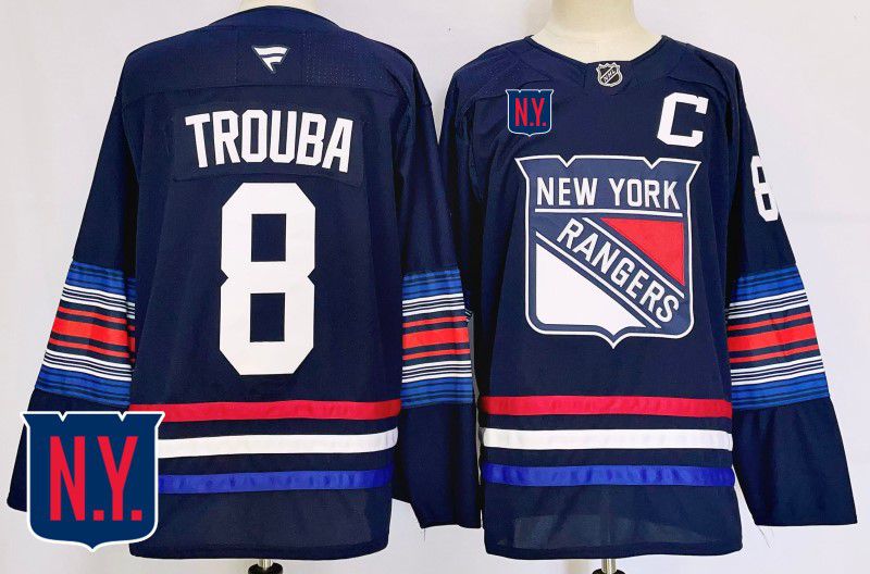 Men New York Rangers 8 Trouba Blue Fanatics 2025 NHL Jersey style 1
